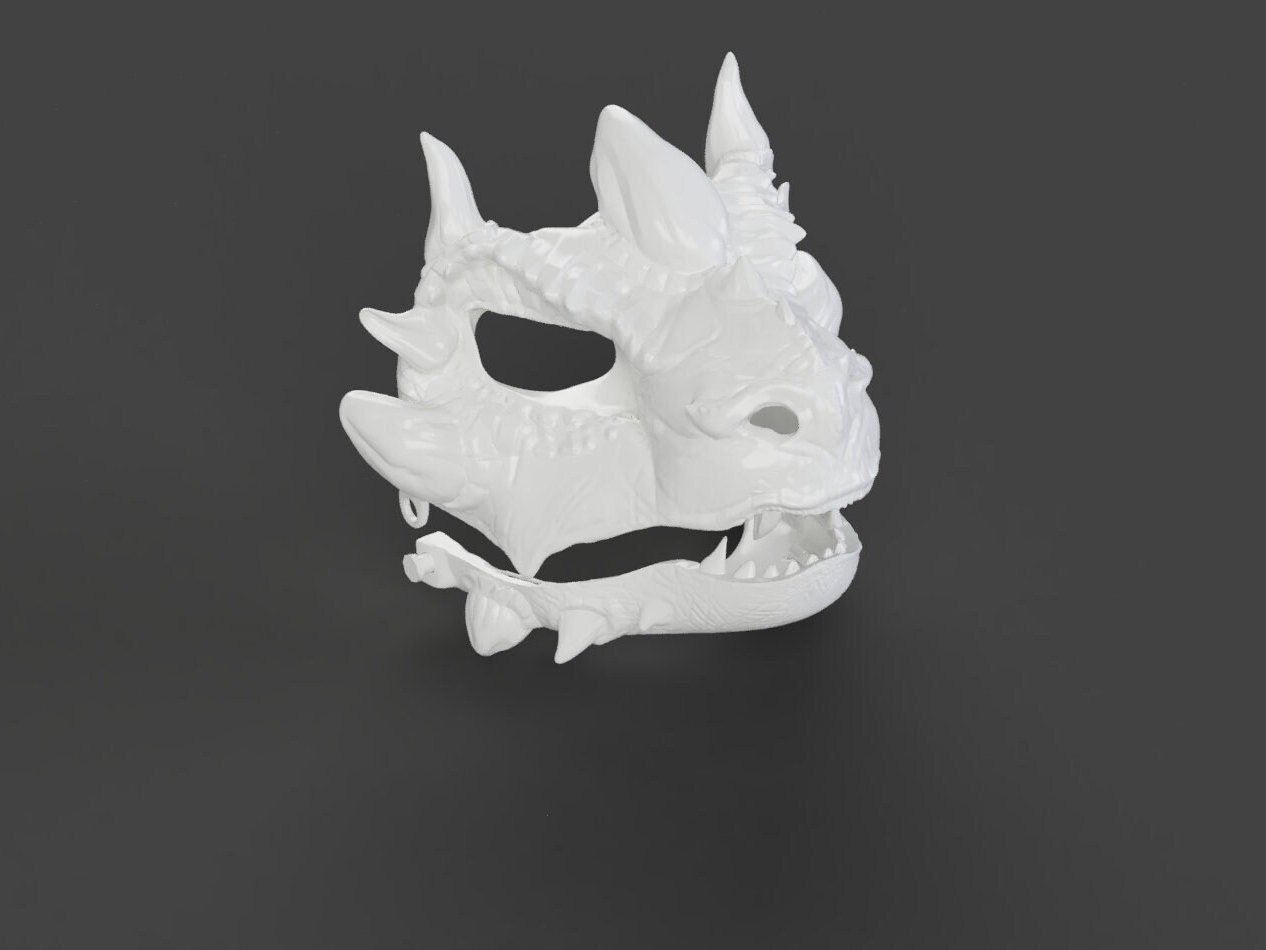 Maschera di Drago - File STL per Stampante 3D - Costume Unico e Personalizzabile per Cosplay e Feste
