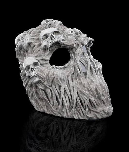 Maschera di Halloween con volto da ghoul: maschera horror inquietante stampata in 3D, decorazione da parete gotica, decorazione spettrale di Halloween, costume spaventoso, arredamento horror per la casa