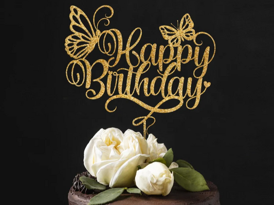 Cake Topper “Happy Birthday” – Decorazione per Torta di Compleanno