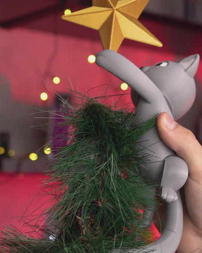 Dolce Gatto Puntale per l'albero di Natale – Stampato in 3D perfetto per il Natale